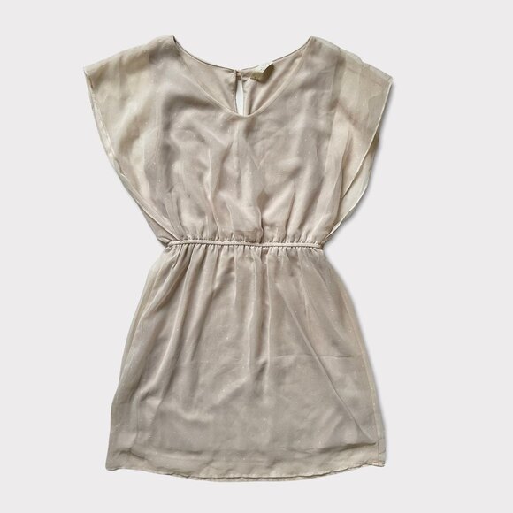 Francesca's Light Pink Dress Size Medium Sheer Sparkle Shimmer - Picture 5 of 9